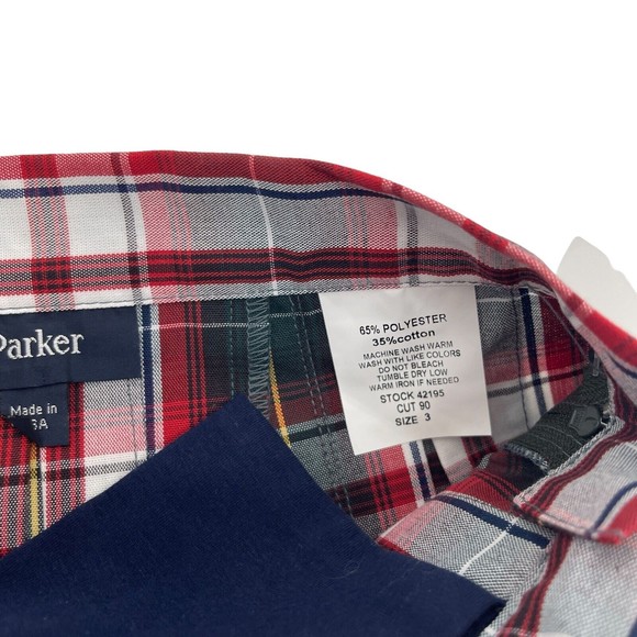 Parker Tartan Red Plaid High Waist Pleated Skirt Juniors Size 3 School Uniform - Picture 6 of 10